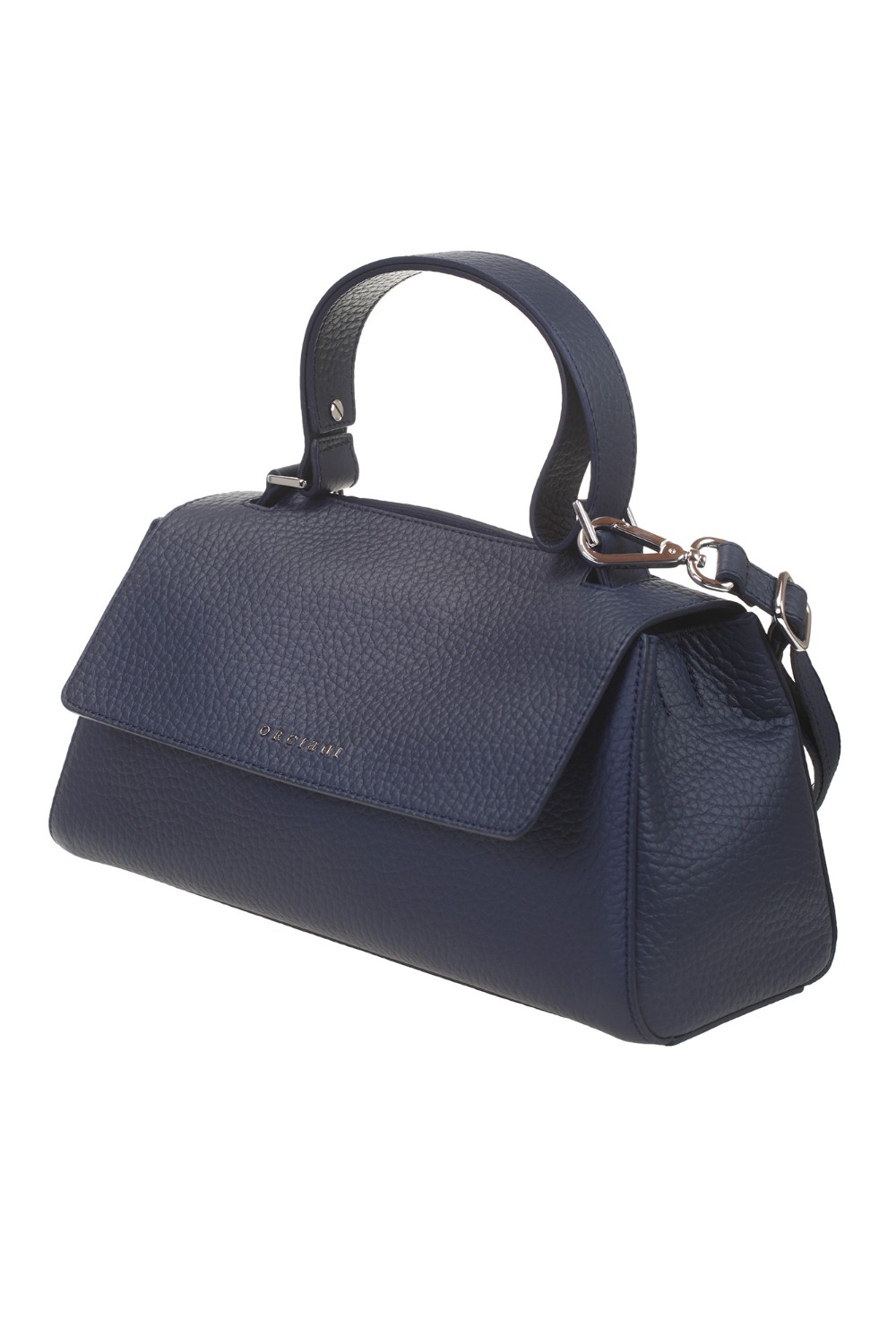 shop ORCIANI  Borsa: Orciani borsa Sveva Longuette Sense in pelle con tracolla.
Dimensioni: Larghezza: 34 cm / Altezza: 18 cm / Profondità: 14 cm.
Tasche: tre interne, di cui una con zip.
Chiusura: patta con bottone magnetico.
Funzionalità: apertura a scomparsa sulla parte alta della patta, tracolla di servizio regolabile e rimovibile.
Dettagli: pelle martellata; finitura palladio.
Made in Italy.. B02159 SOF-NAVY number 4540129